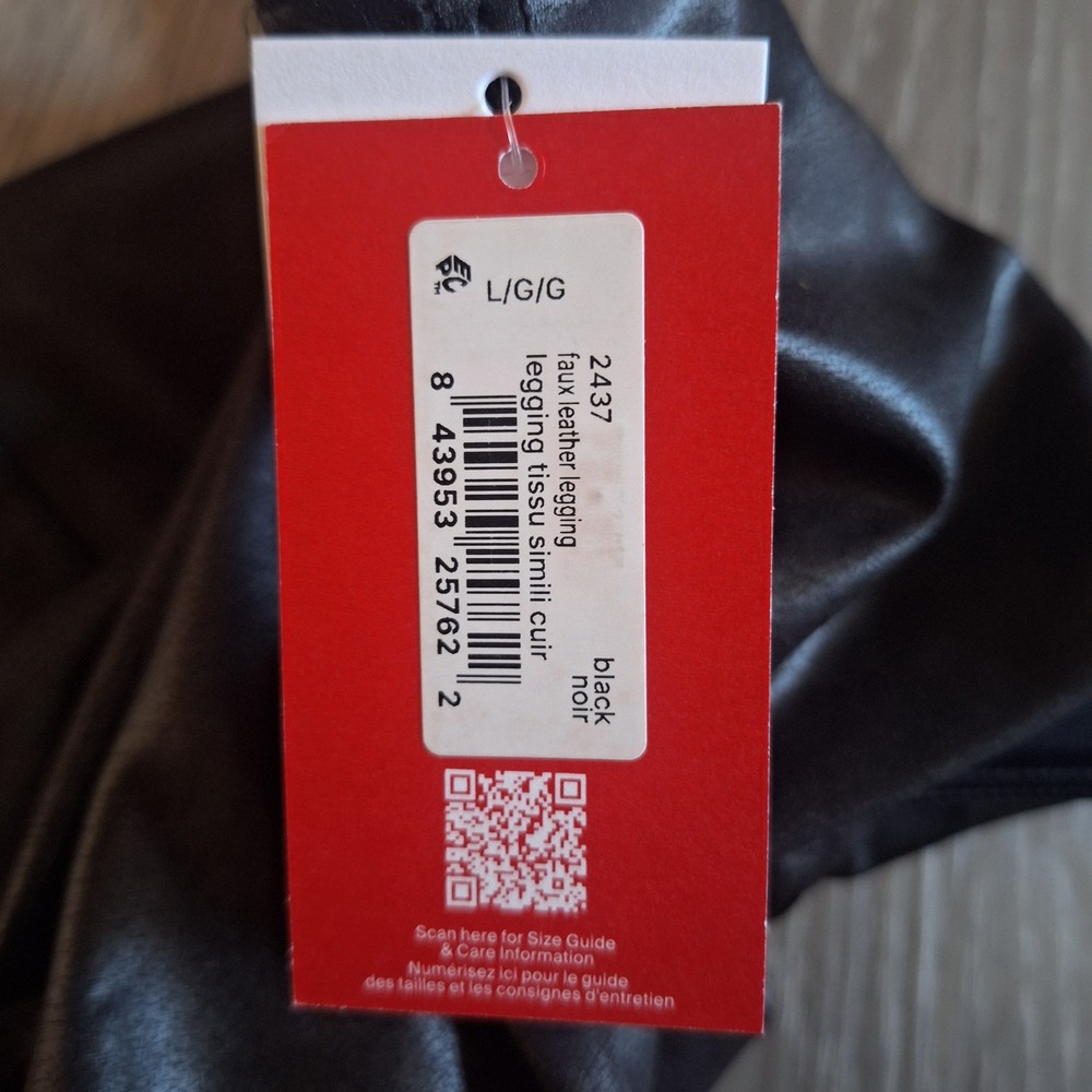 SPANX Faux Leather Leggings Black High Rise Shaping Pants NWT Size Large - Picture 5 of 8